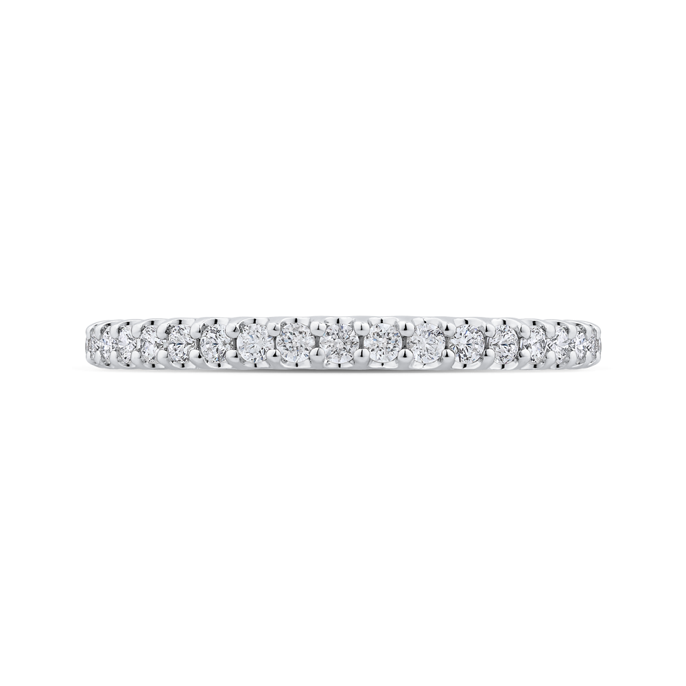 Half-Eternity Round Diamond Wedding Band in 14K White Gold