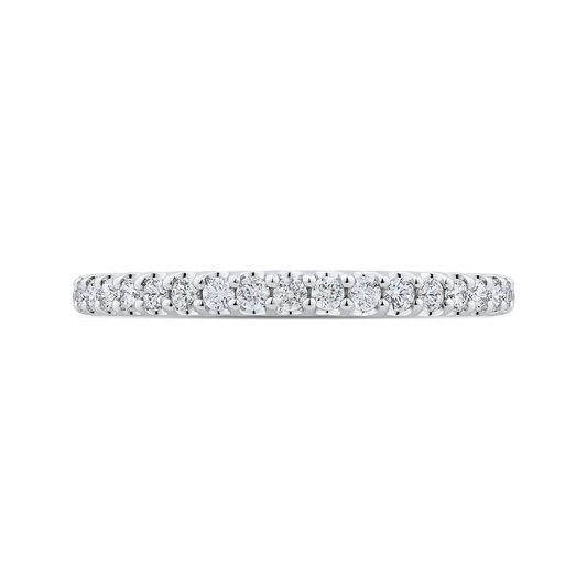 Half-Eternity Round Diamond Wedding Band in 14K White Gold