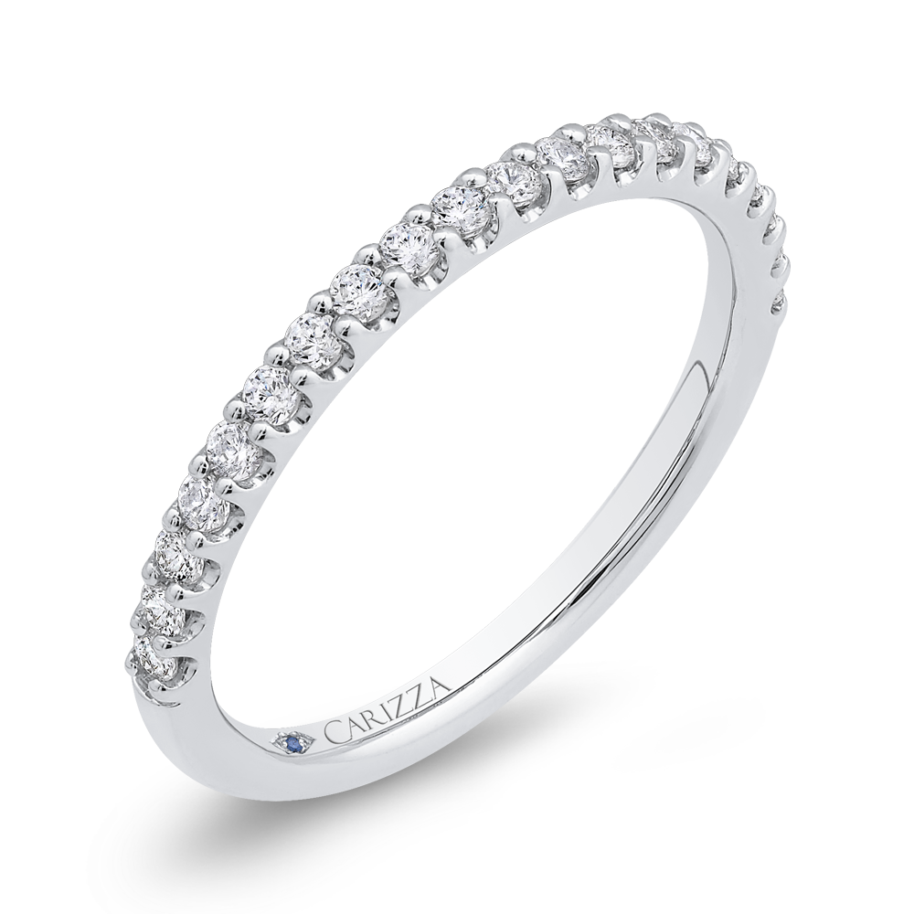 Half-Eternity Round Diamond Wedding Band in 14K White Gold