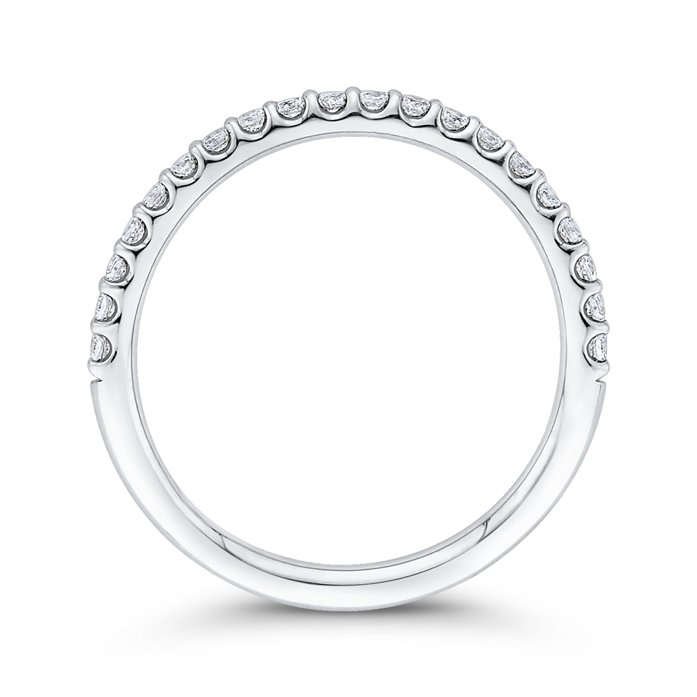 Half-Eternity Round Diamond Wedding Band in 14K White Gold