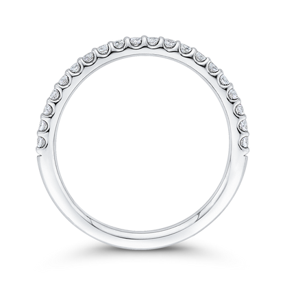 Half-Eternity Round Diamond Wedding Band in 14K White Gold