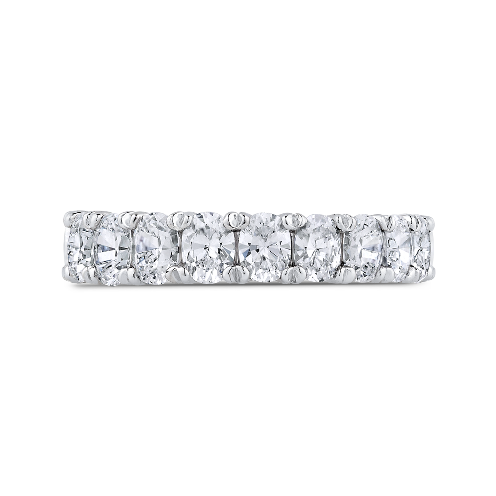 Oval Cut Diamond Half-Eternity Wedding Band in 14K White Gold