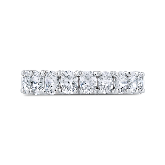 Oval Cut Diamond Half-Eternity Wedding Band in 14K White Gold