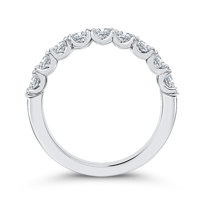 Oval Cut Diamond Half-Eternity Wedding Band in 14K White Gold