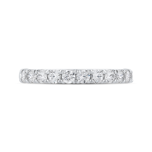 Half-Eternity Round Diamond Wedding Band in 14K White Gold