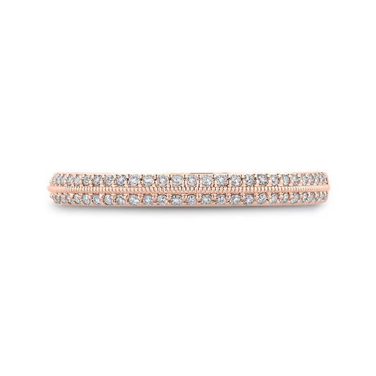 Round Diamond Half-Eternity Wedding Band in 14K Rose Gold