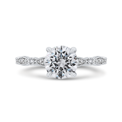 Round Diamond Engagement Ring in 14K White Gold (Semi-Mount)