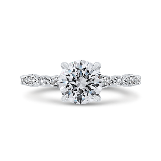 Round Diamond Engagement Ring in 14K White Gold (Semi-Mount)