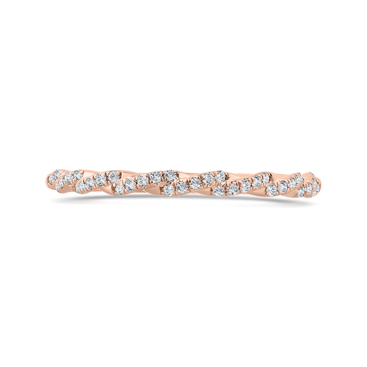 Diamond Wedding Band in 14K Rose Gold