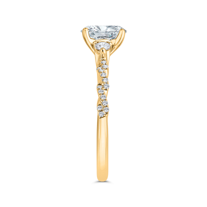 14K Yellow Gold Diamond Engagement Ring (Semi-Mount)