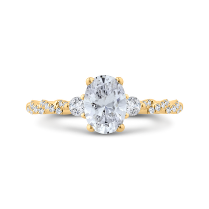 14K Yellow Gold Diamond Engagement Ring (Semi-Mount)