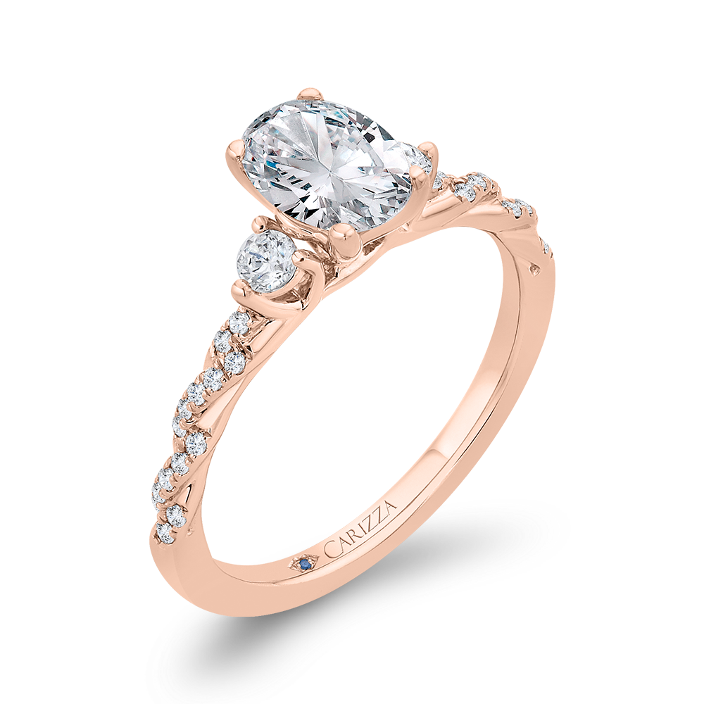 Diamond Engagement Ring in 14K Rose Gold (Semi-Mount)