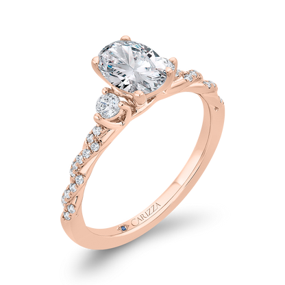 Diamond Engagement Ring in 14K Rose Gold (Semi-Mount)