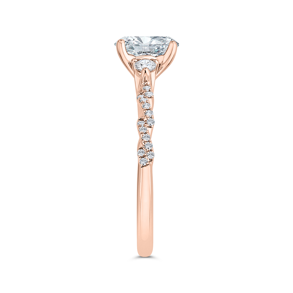 Diamond Engagement Ring in 14K Rose Gold (Semi-Mount)