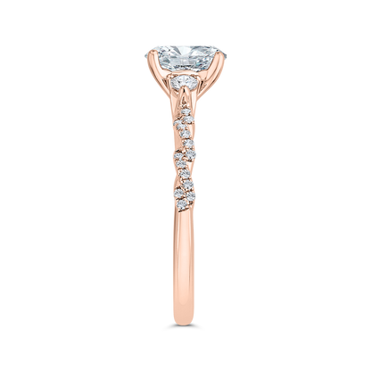 Diamond Engagement Ring in 14K Rose Gold (Semi-Mount)