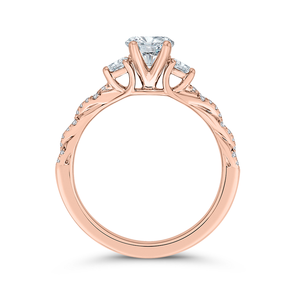 Diamond Engagement Ring in 14K Rose Gold (Semi-Mount)