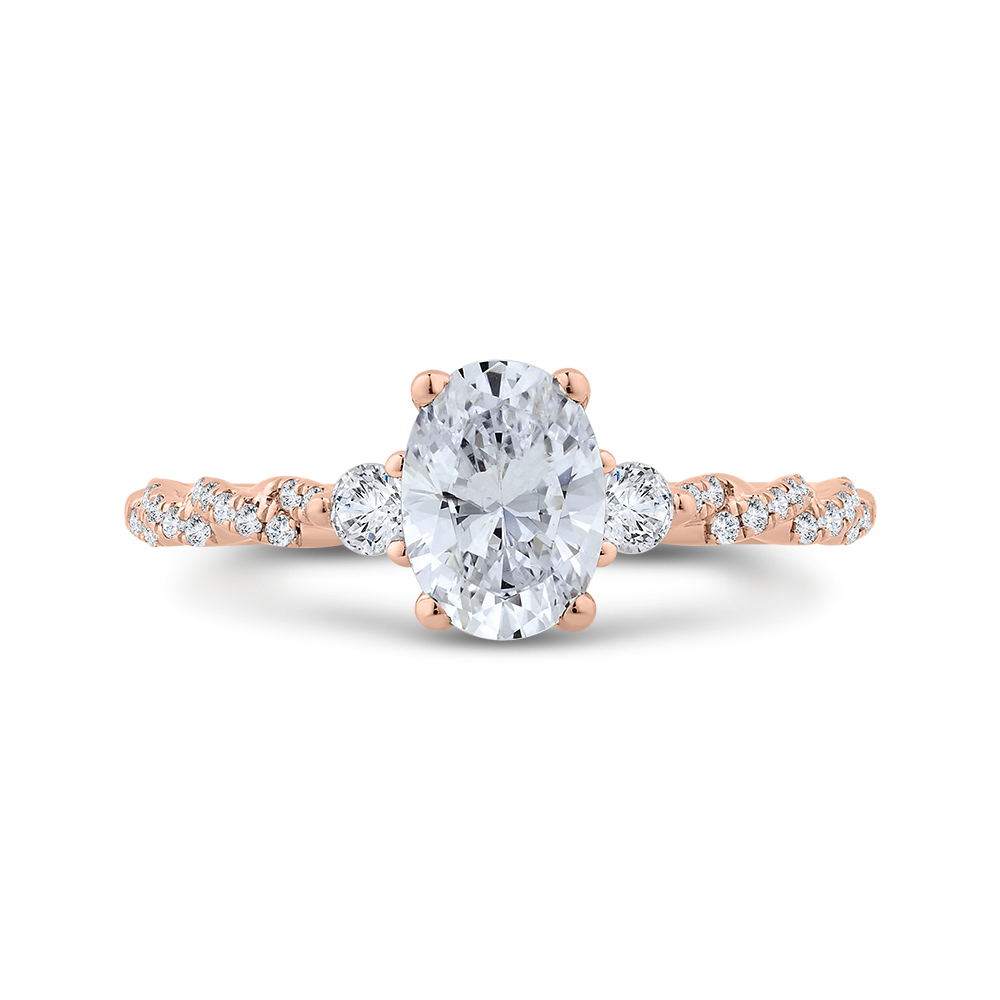 Diamond Engagement Ring in 14K Rose Gold (Semi-Mount)