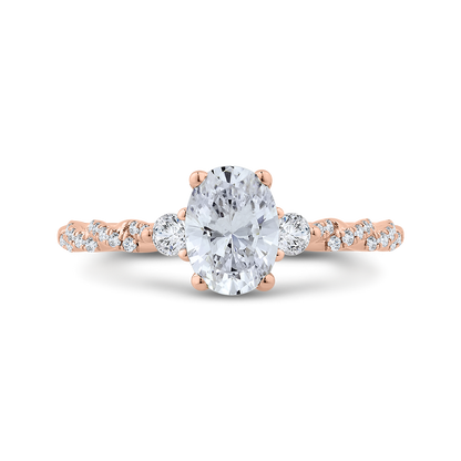 Diamond Engagement Ring in 14K Rose Gold (Semi-Mount)