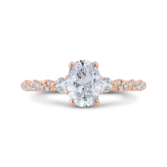 Diamond Engagement Ring in 14K Rose Gold (Semi-Mount)