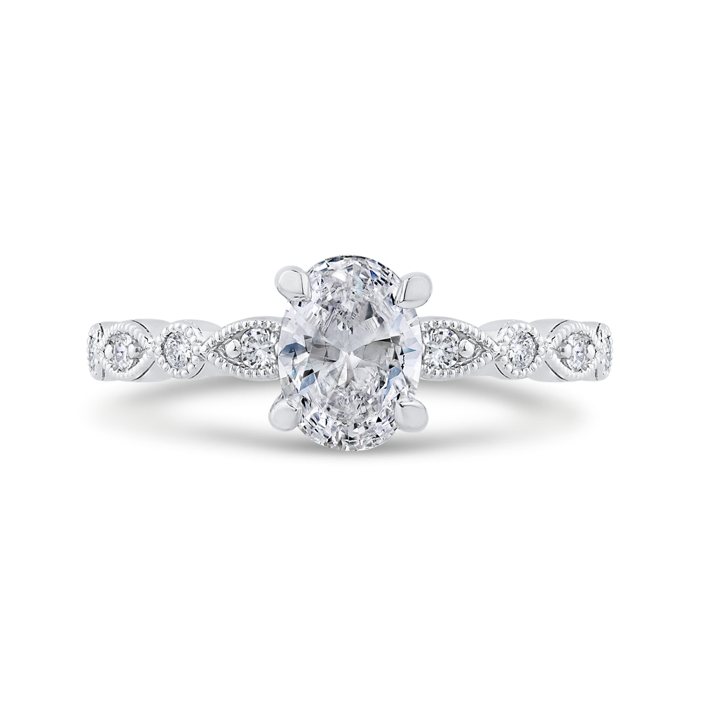 14K White Gold Diamond Engagement Ring (Semi-Mount)