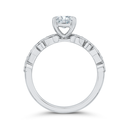 14K White Gold Diamond Engagement Ring (Semi-Mount)