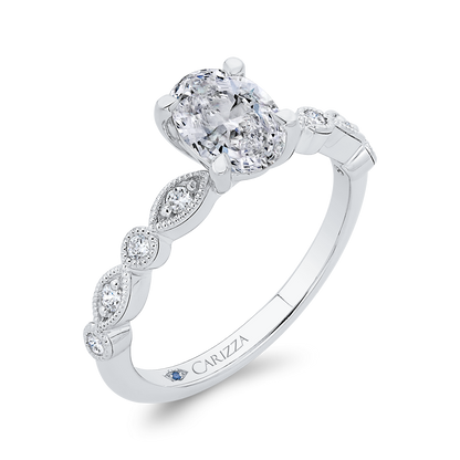 Diamond Engagement Ring in 14K White Gold (Semi-Mount)