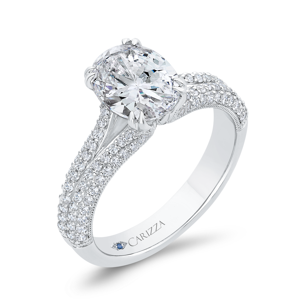 Diamond Engagement Ring in 14K White Gold (Semi-Mount)