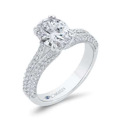 Diamond Engagement Ring in 14K White Gold (Semi-Mount)