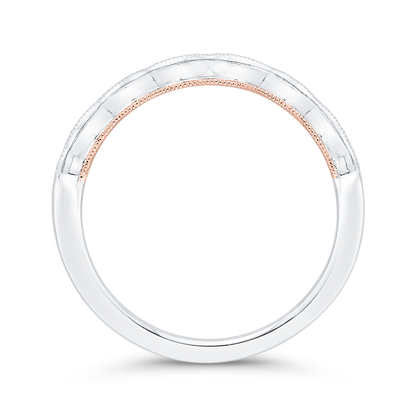 Diamond Wedding Band in 14K Two Tone Gold