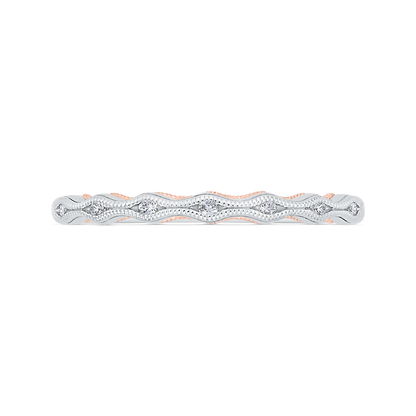 Diamond Wedding Band in 14K Two Tone Gold