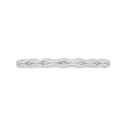Diamond Wedding Band in 14K Two Tone Gold