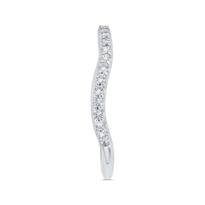 3/4 Run Round Diamond Wedding Band in 14K White Gold