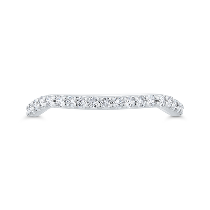 3/4 Run Round Diamond Wedding Band in 14K White Gold