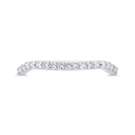 3/4 Run Round Diamond Wedding Band in 14K White Gold