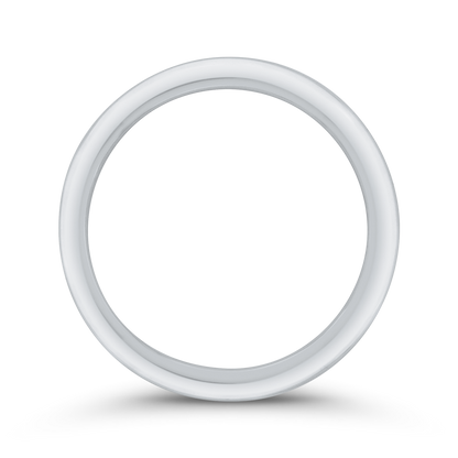 Plain Wedding Band with Milgrain 14K White Gold