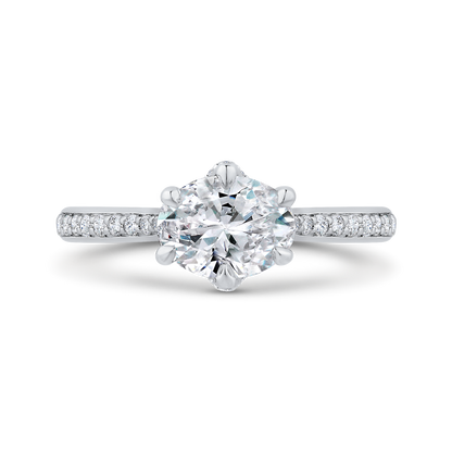 Oval Cut Diamond Engagement Ring in 14K White Gold (Semi-Mount)