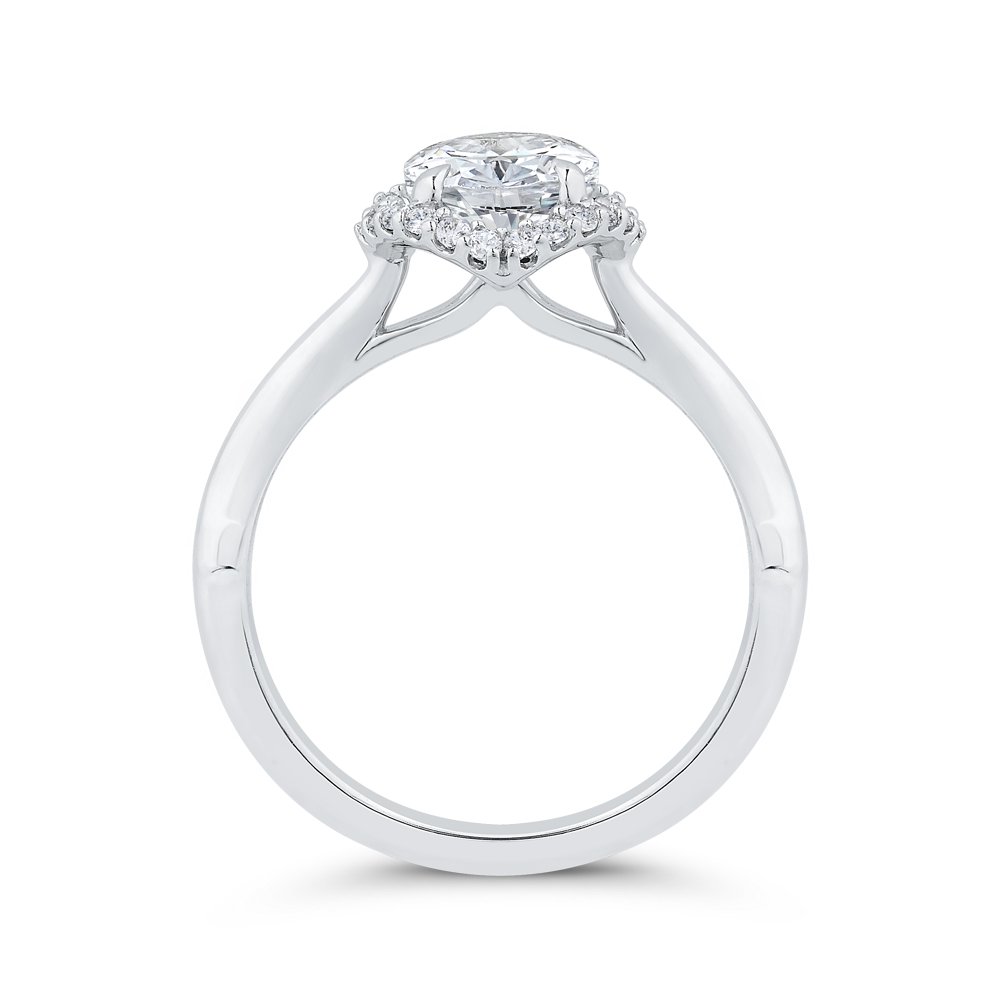 14K White Gold Oval Cut Diamond Engagement Ring (Semi-Mount)