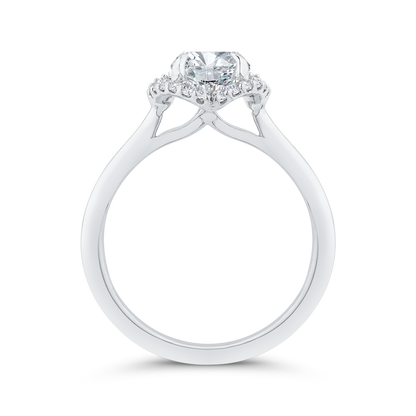14K White Gold Oval Cut Diamond Engagement Ring (Semi-Mount)
