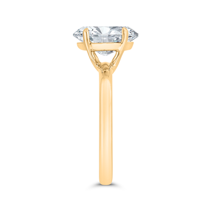 14K Yellow Gold Oval Cut Diamond Solitaire Engagement Ring (Semi-Mount)