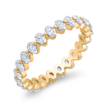 14K Yellow Gold with Oval Diamond Eternity Ring