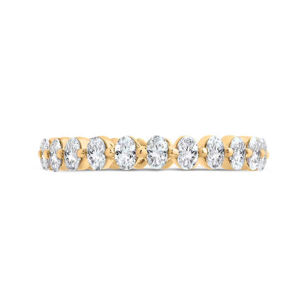 14K Yellow Gold with Oval Diamond Eternity Ring