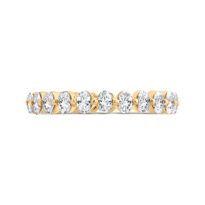 14K Yellow Gold with Oval Diamond Eternity Ring