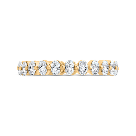14K Yellow Gold with Oval Diamond Eternity Ring