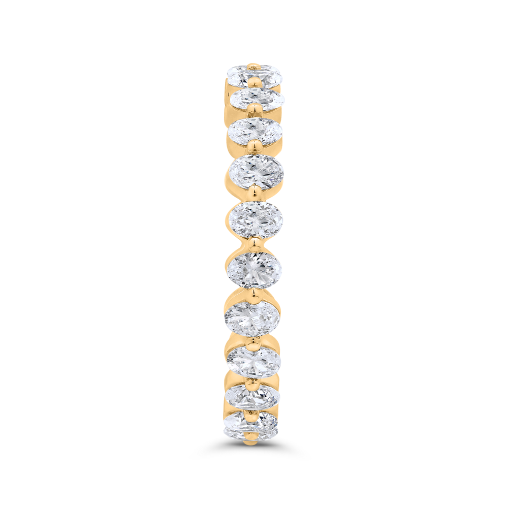 14K Yellow Gold with Oval Diamond Eternity Ring