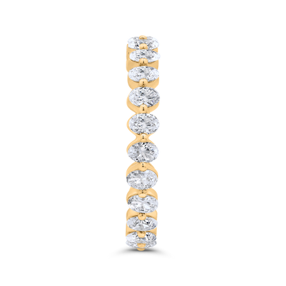 14K Yellow Gold with Oval Diamond Eternity Ring