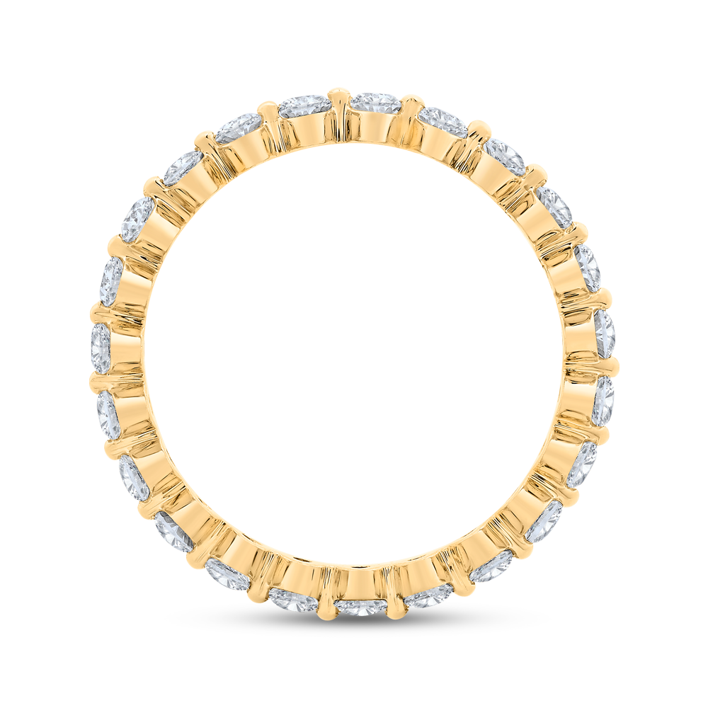 14K Yellow Gold with Oval Diamond Eternity Ring