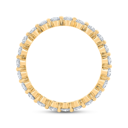14K Yellow Gold with Oval Diamond Eternity Ring