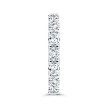 14K White Gold with Oval Diamond Eternity Ring