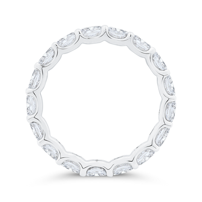 14K White Gold with Oval Diamond Eternity Ring