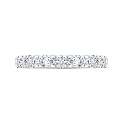 14K White Gold with Oval Diamond Eternity Ring